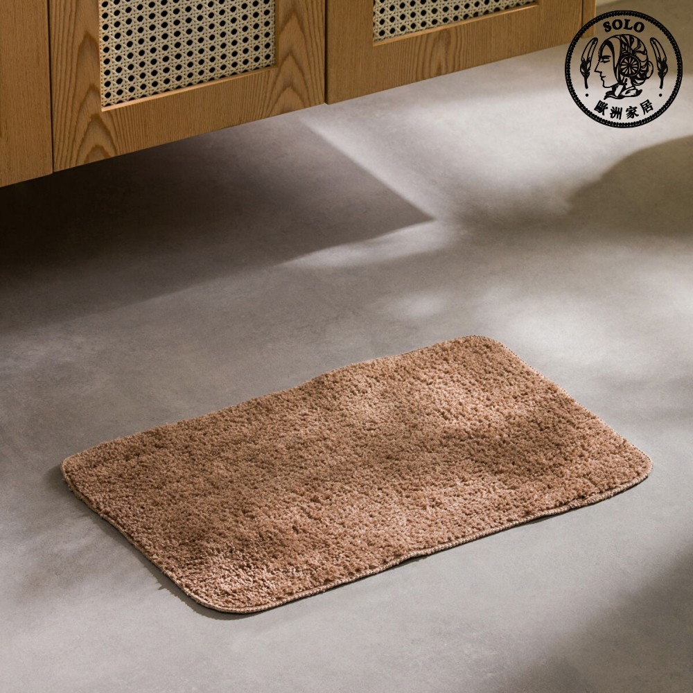 【SOLO歐洲家居】LCW Home 40x60cm 焦糖棕極簡防滑吸水浴室地墊 迅速吸乾濕腳