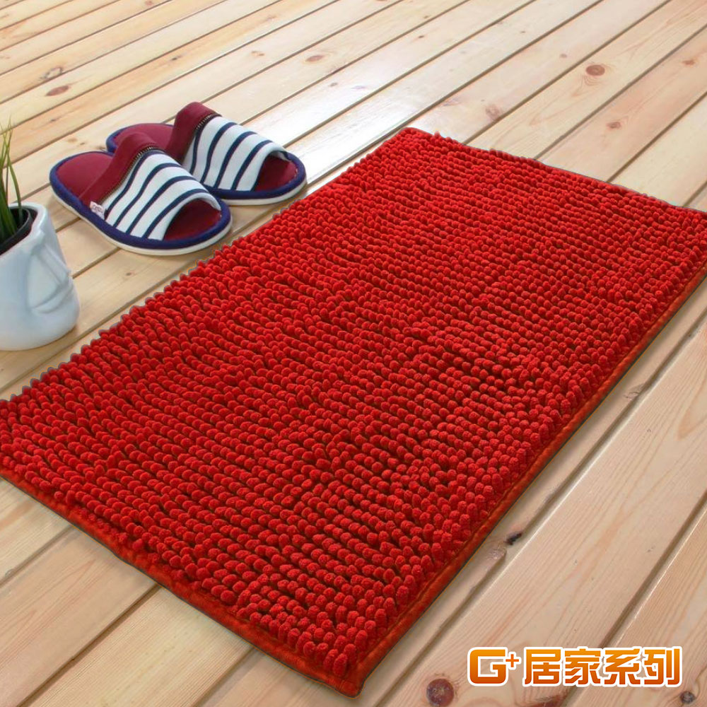【G+居家】2片超細纖維短毛吸水止滑地墊40x60公分(防滑腳踏墊/雪尼爾地墊/浴室墊), , large