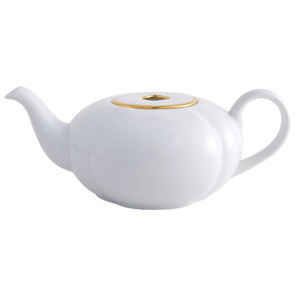 LEGLE - Ruyi Teapot with Lid (White Body, Gold-rimmed Lid), , large