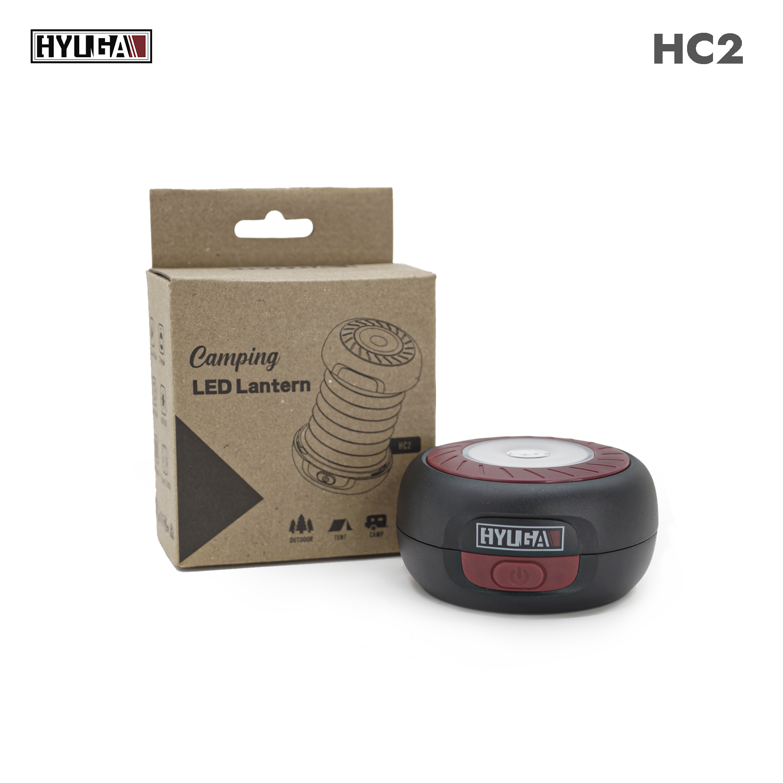 【HYUGA】伸縮折疊LED露營燈 雙模式充電 雙光源 復古輕時尚 睡帳小燈 氣氛燈 小夜燈 HC2, , large