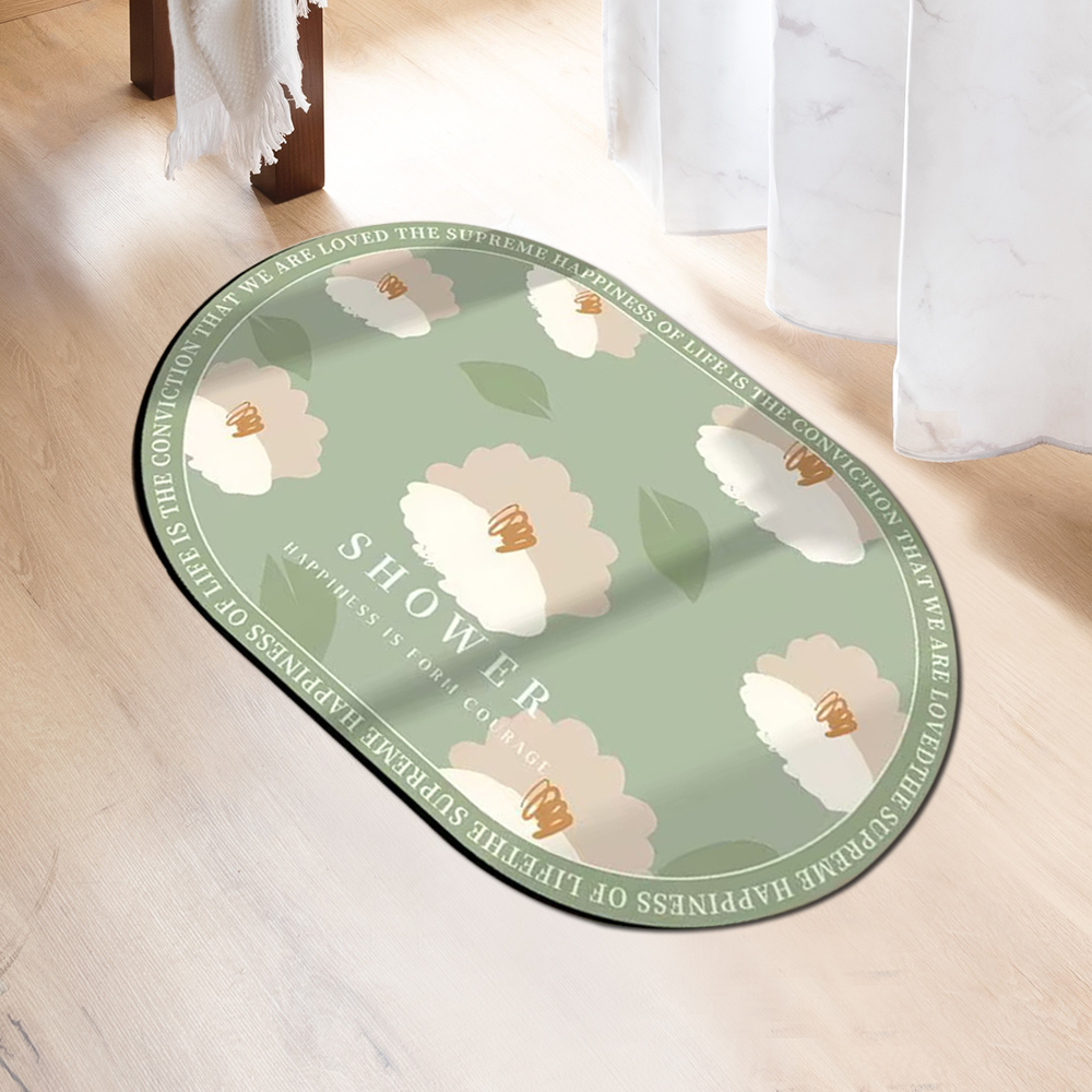 Soft diatomaceous earth water-absorbing non-slip floor mat with color printing, , large