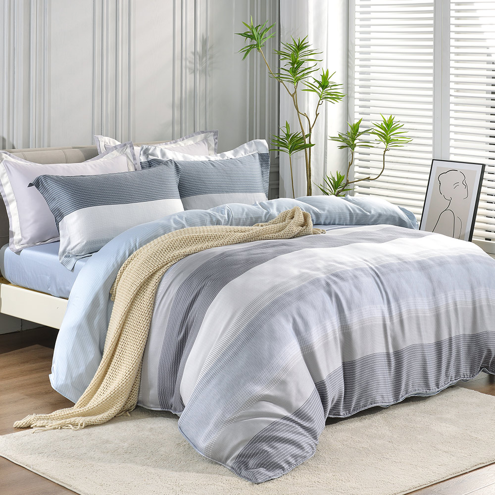 [LY SHIN BEDDING] Betrise Gentle wind | C Energy Series 100% Austrian Tencel™ Light-quenched Graphene Four-piece Duvet Bedding Set-Double, , large