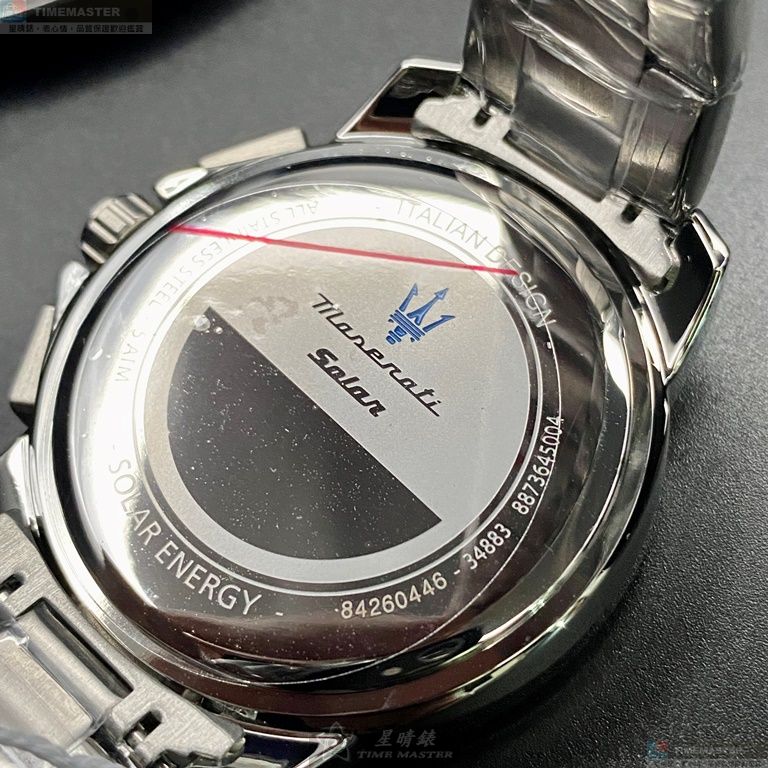 [星晴錶業]MASERATI手錶,44mm,R8873645004寶藍色錶面銀錶殼銀色精鋼錶帶款, , large