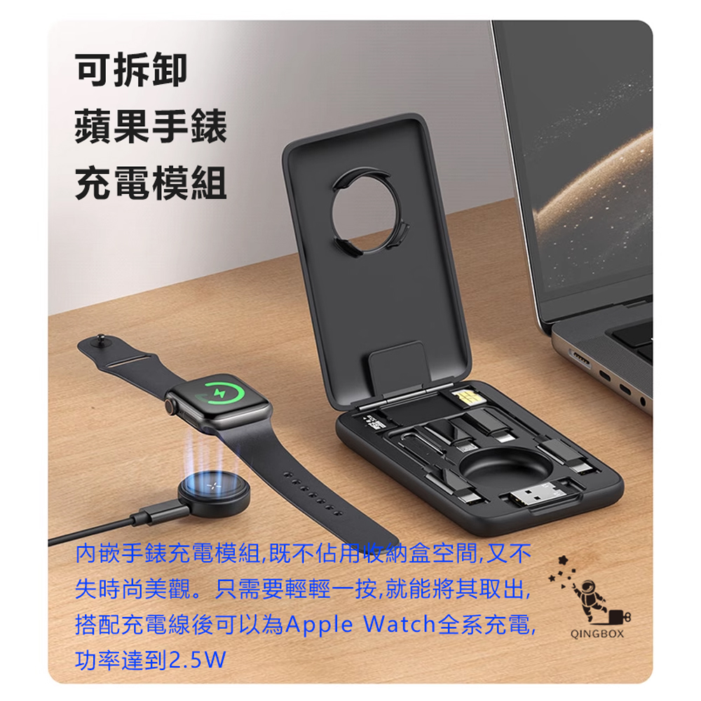 Mcdodo麥多多LQ CH244寶盒系列多功能蘋果手錶無線充收納包組, , large