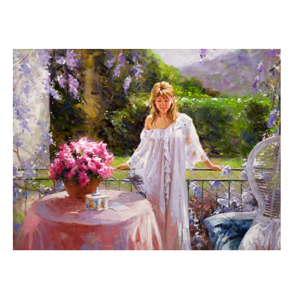 【御畫房】陽光花園 國家一級畫師手繪油畫60×80cm(VF-159), , large