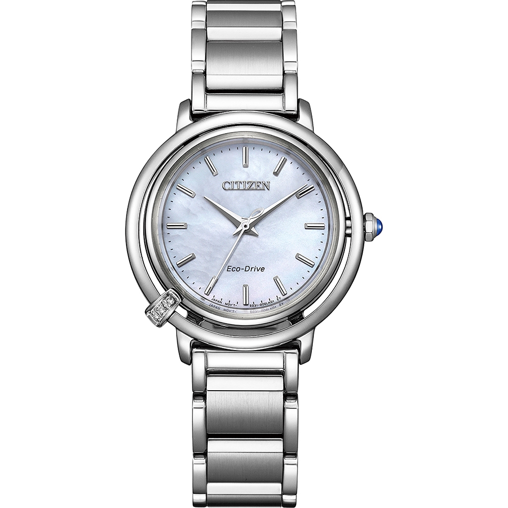 CITIZEN 星辰 L系列 曙光 光動能鑽石女錶 附贈皮革錶帶 EM1090-60D, , large