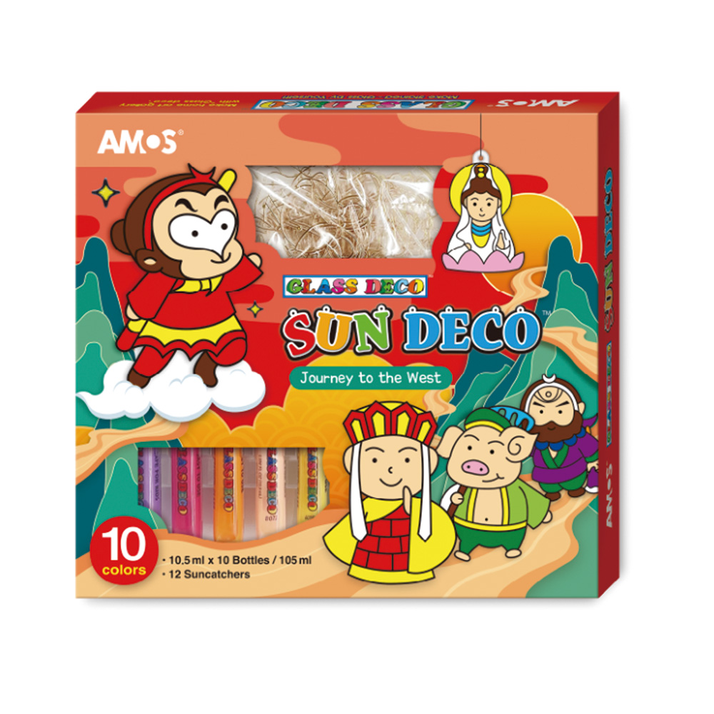 【韓國AMOS】10色西天取經主題 模型版DIY玻璃彩繪組, , large
