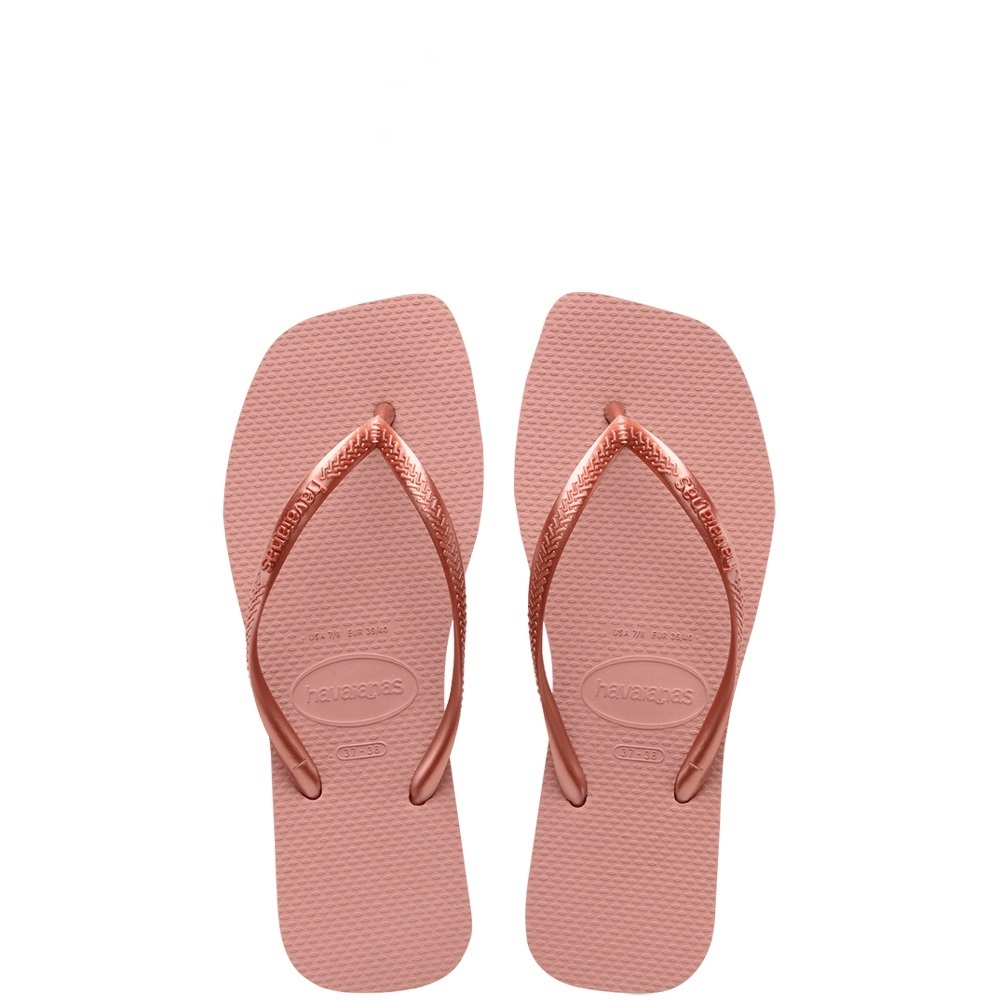 限時特價 [巴拉娜巴西人字拖專賣店]中壢實體店面 Havaianas哈瓦仕 夾腳拖/人字拖鞋 SLIM SQUARE 方形 粉色 海灘  女款, , large
