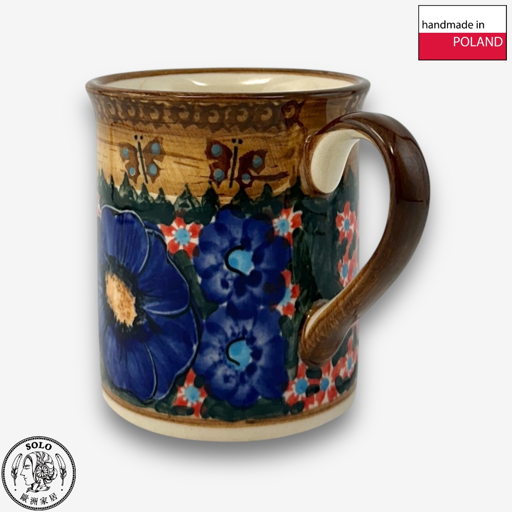 【SOLO歐洲家居】波蘭製 Cerraf 波蘭陶 280ml 馬克杯 水杯 咖啡杯 蝶語黃昏系列, , large
