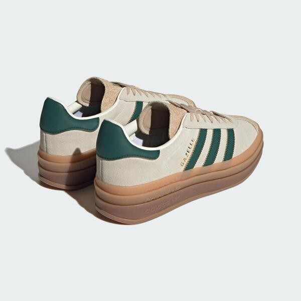 Kixpress-Adidas Gazelle Bold W 女 休閒鞋 運動 經典 三葉草 厚底 麂皮 榛果復古綠 [ID7056], , large