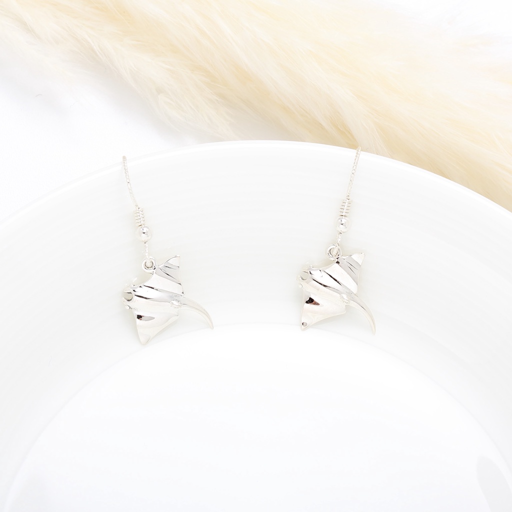【Angel & Me】Manta Stingray s925 sterling silver earrings (changeable ear clips), , large