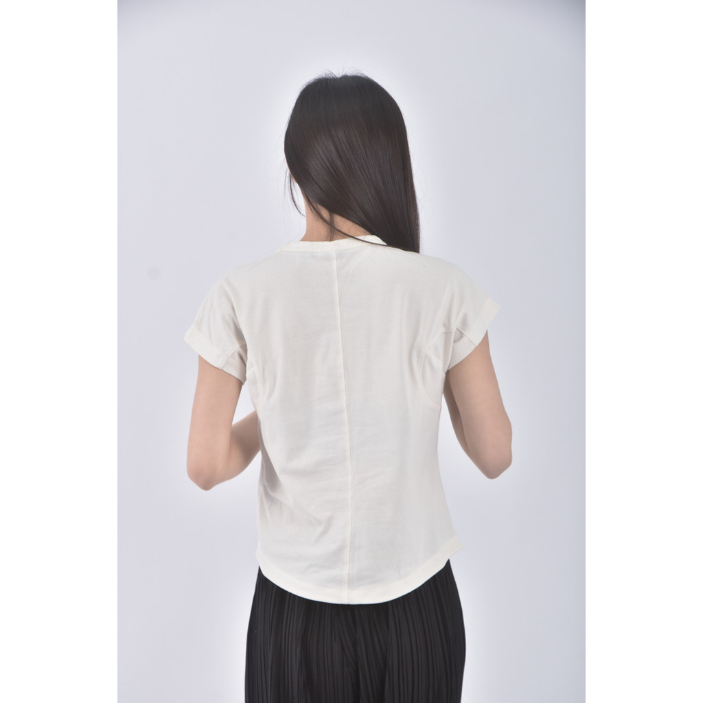 (S) calvin klein質感棉質圓領白色短袖上衣二手衣, , large