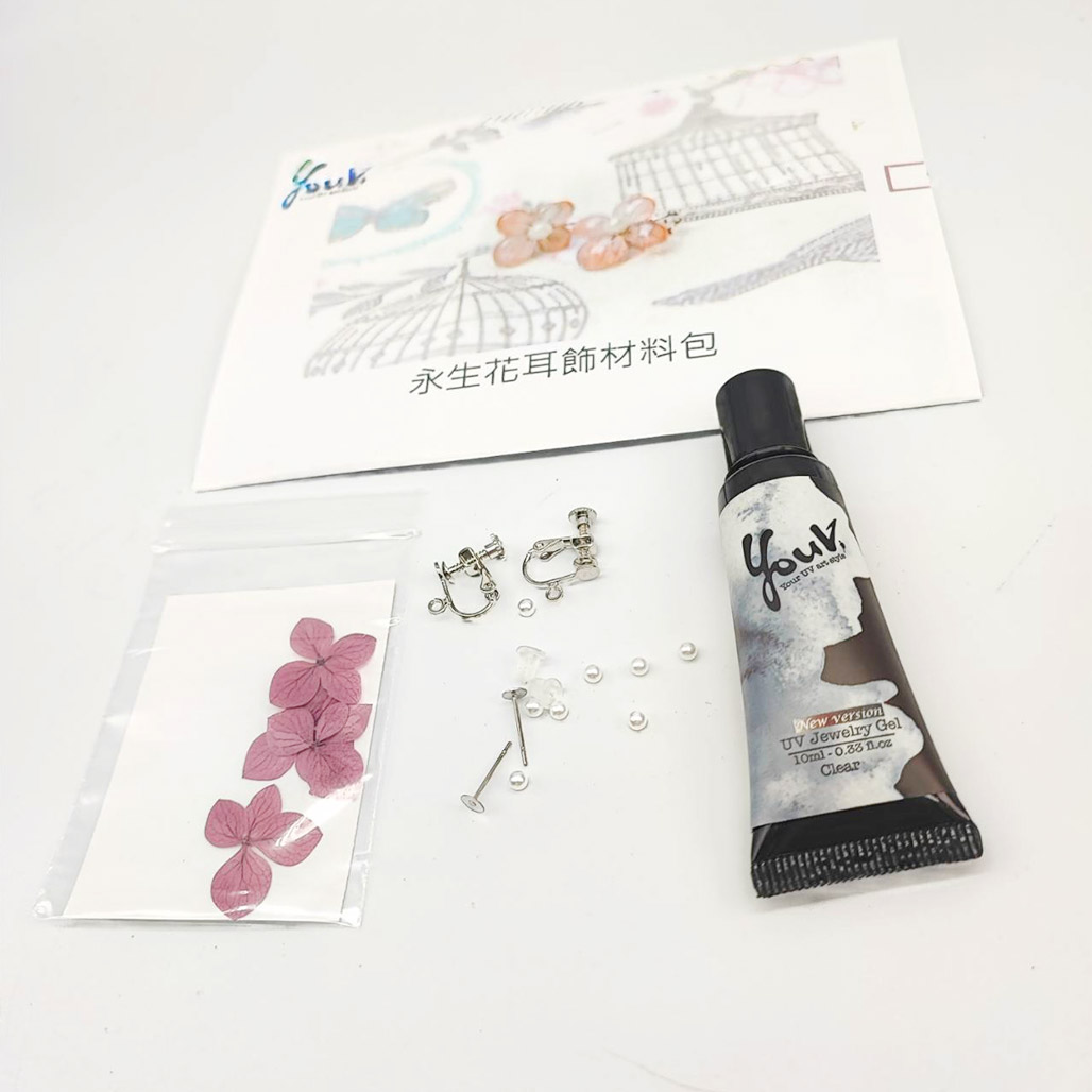 永生花耳飾材料包-不含燈, , large
