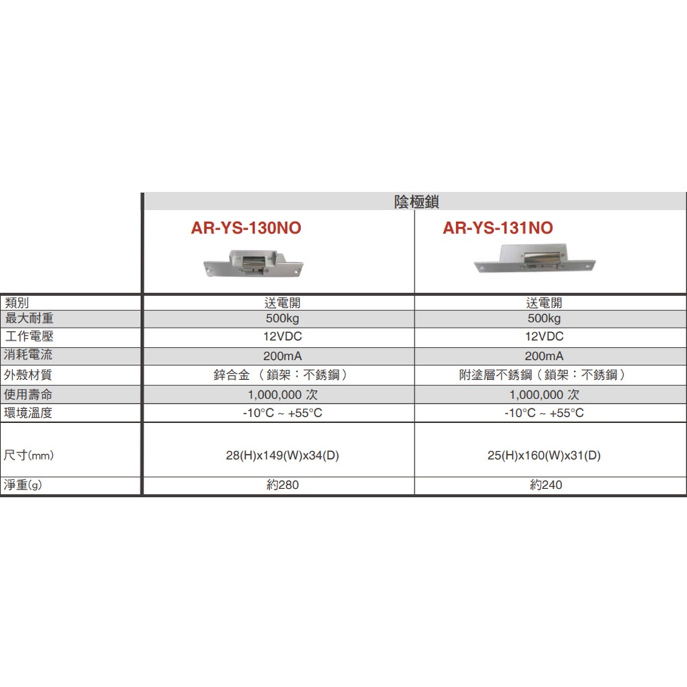 昌運監視器 SOYAL 陰極鎖 AR-YS-131NO 感應卡 陽極鎖 停產(以AR-YS-130NO出貨), , large