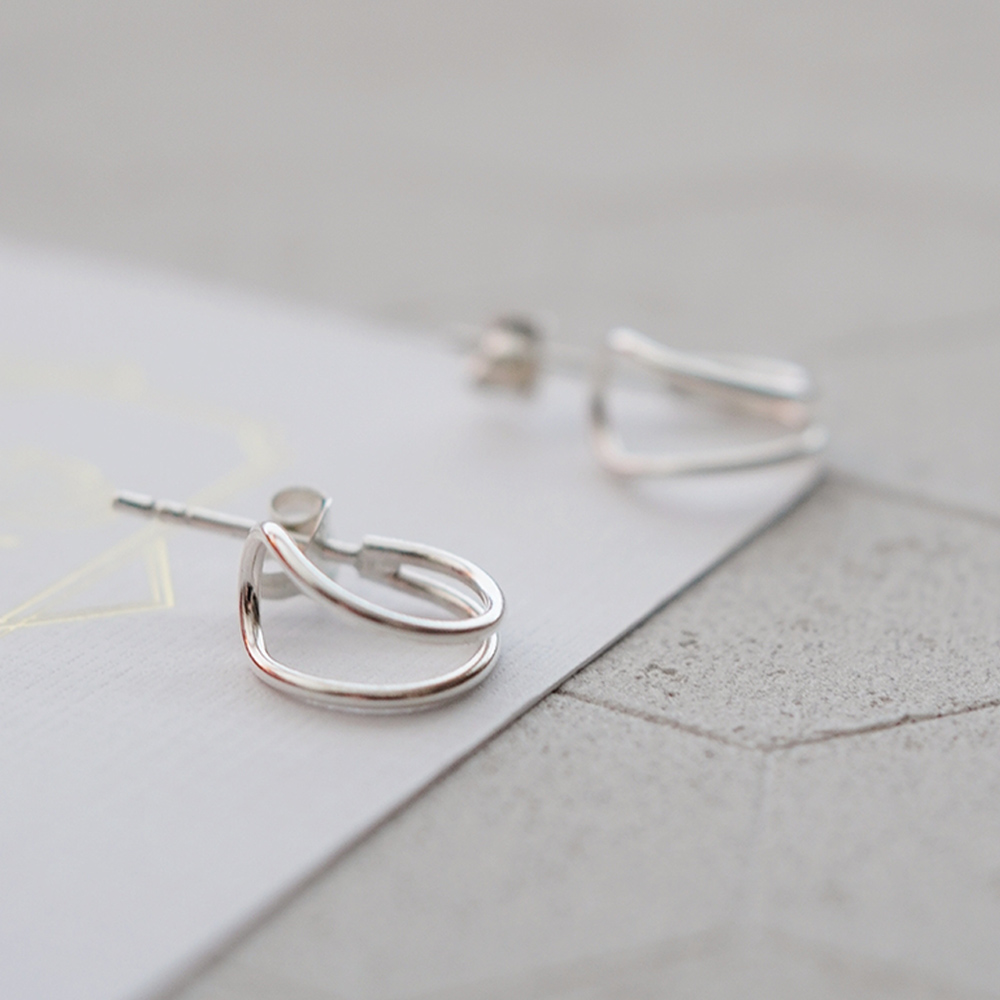 Moon shadow sterling silver earrings