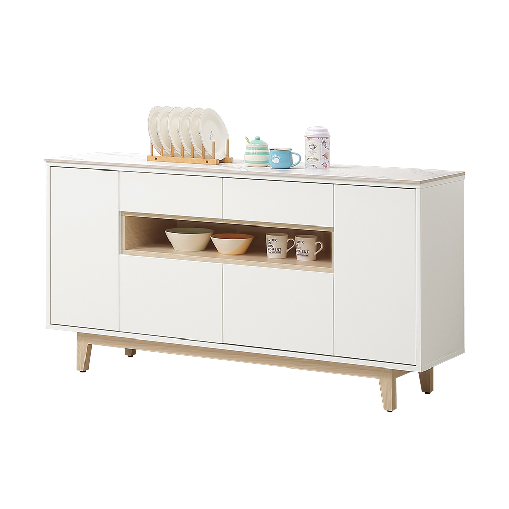 【唯熙傢俱】羅伊原木雙色5尺岩板餐櫃, , large