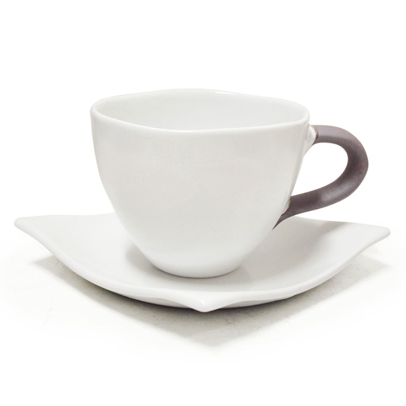 [豐名日本餐具] 棕把咖啡杯組 白釉 / C00CS1-116