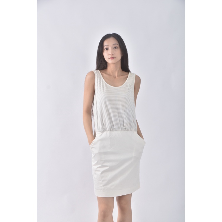 (S) le souk質感棉質無袖白色洋裝二手衣, , large