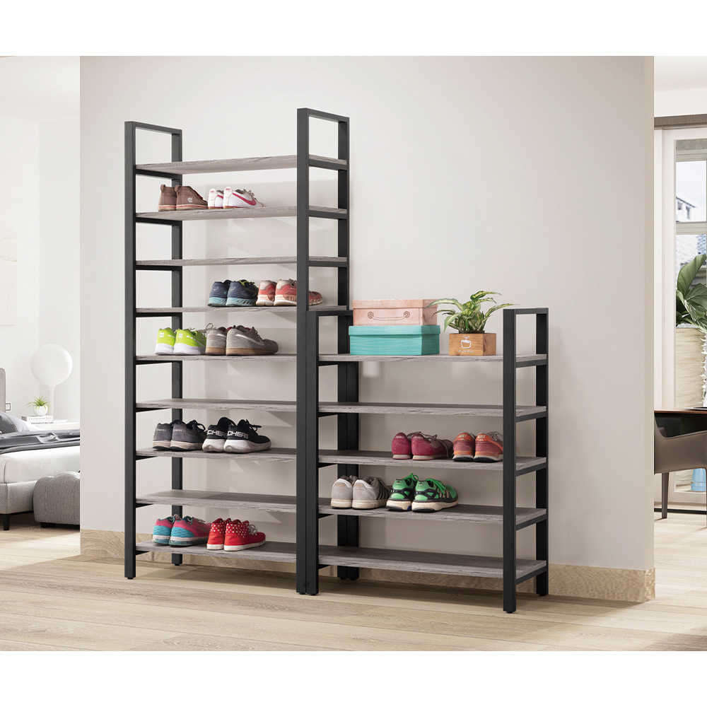 【唯熙傢俱】安迪工業風灰橡色2.7尺鞋架, , large