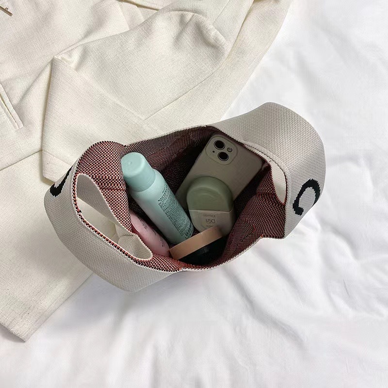 【YUN SELECT】韓系選品 針織手提包-黑貓嬉遊記 編織包 手提袋 手提背心包, , large