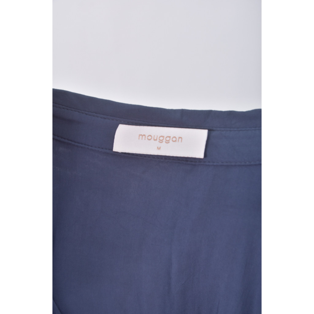 (S) mouggan質感藍色綁帶洋裝二手衣, , large