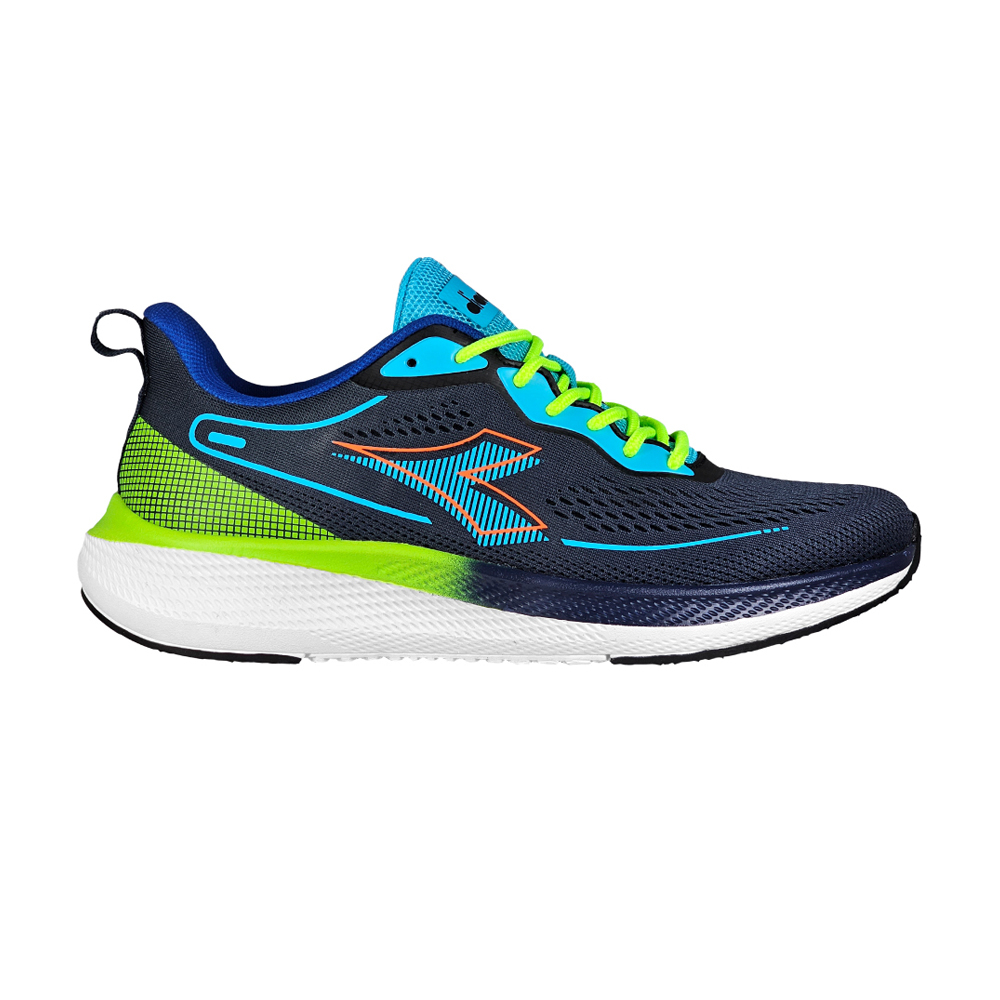 DIADORA迪亞多那 專業輕量慢跑鞋 男運動鞋 男鞋 時尚 透氣 飛織 抗菌 吸震 減壓 緩衝 止滑 白 黑綠 藍, 藍,27, large