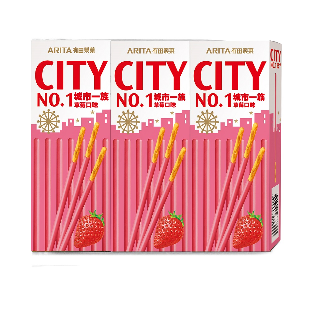 City No.1 Strawberry Biscuit Stick, , large