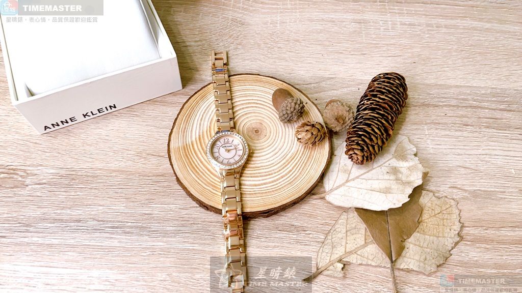 [星晴錶業]AnneKlein手錶,28mm,AN00216玫瑰金色錶面玫瑰金錶殼玫瑰金色精鋼錶帶款, , large