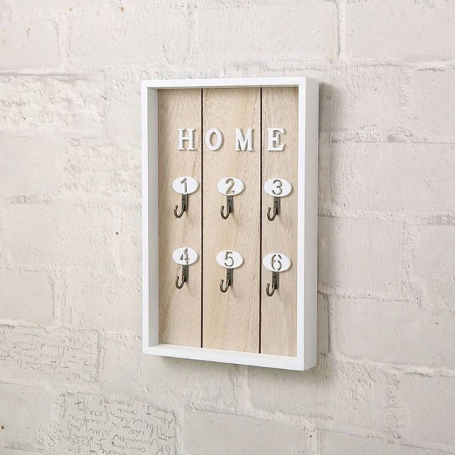 【WE CHAMP】歐式創意鑰匙圈收納掛架(鑰匙圈 掛架 創意收納 壁掛 壁飾), 原木色, large