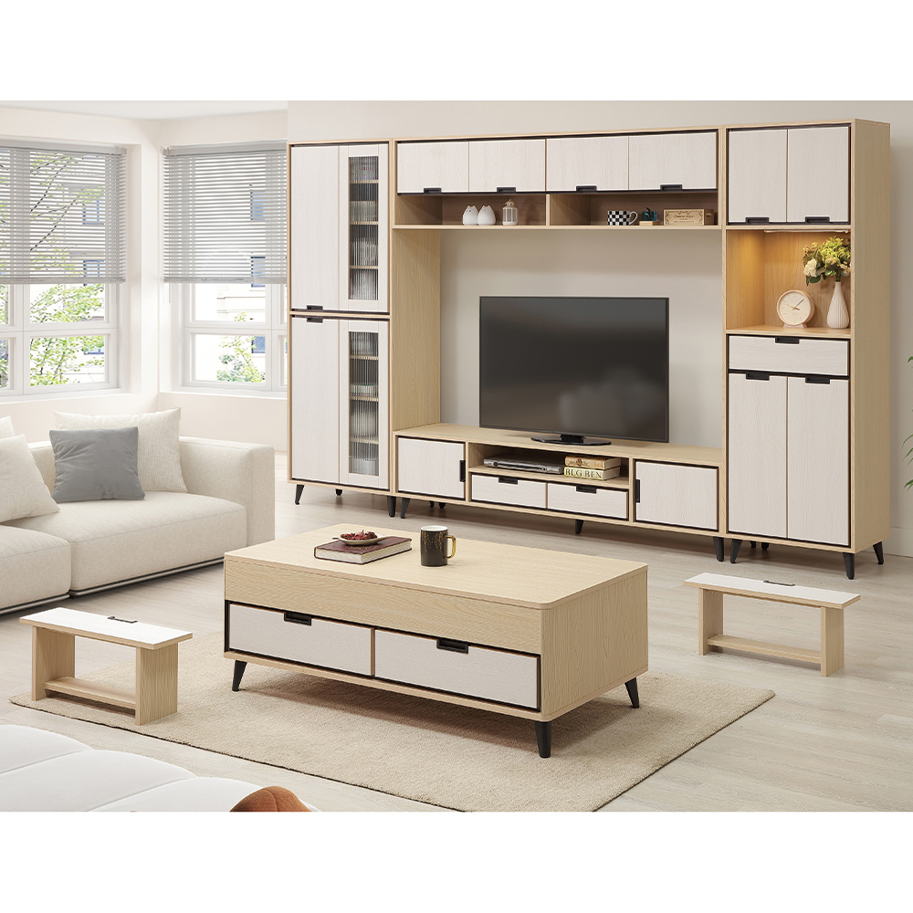 【唯熙傢俱】雷莎原木雙色4尺大茶几, , large