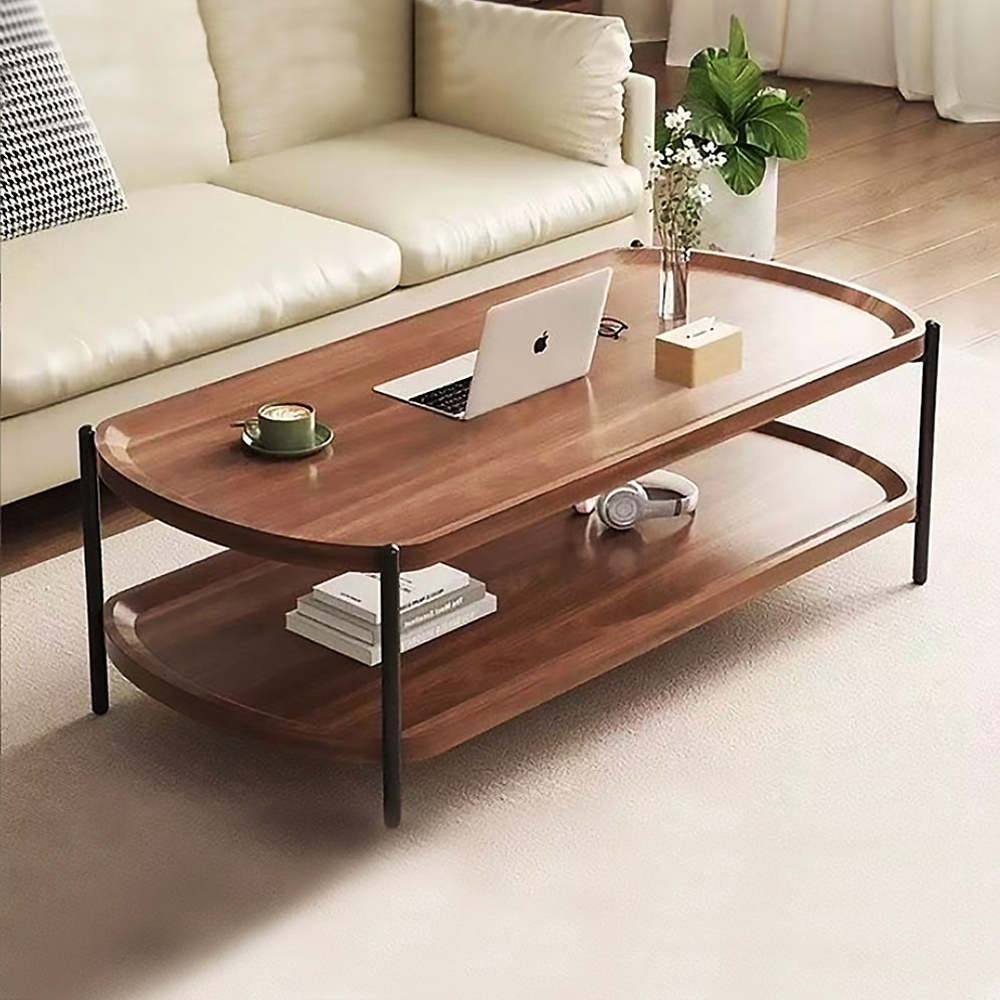 【AOTTO】簡約圓弧雙層客廳大茶几(TA-301)	, , large