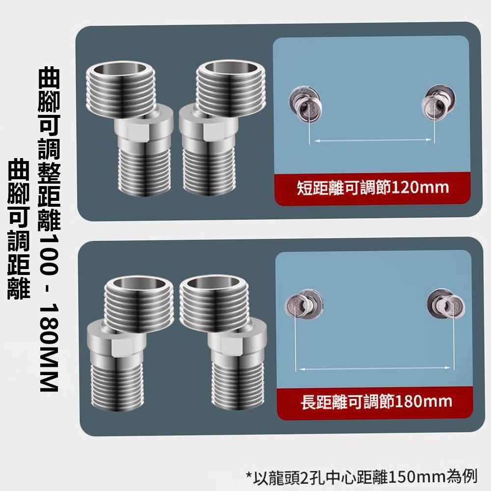 304不鏽鋼花灑360&deg;萬向曲腳2個, , large