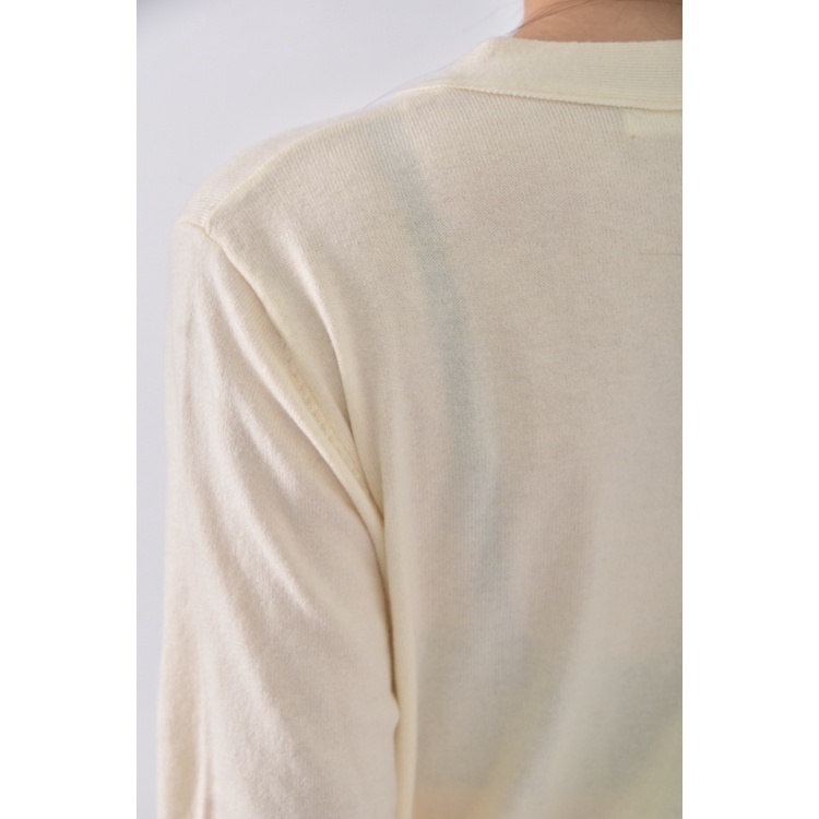 (M) leaves質感V領杏色長袖上衣二手衣, , large