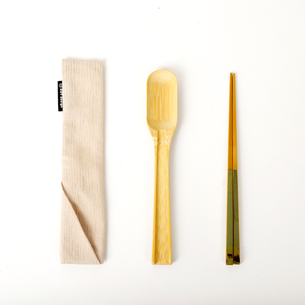 Green Bamboo Flatware-Spoon&Chopsticks, , large