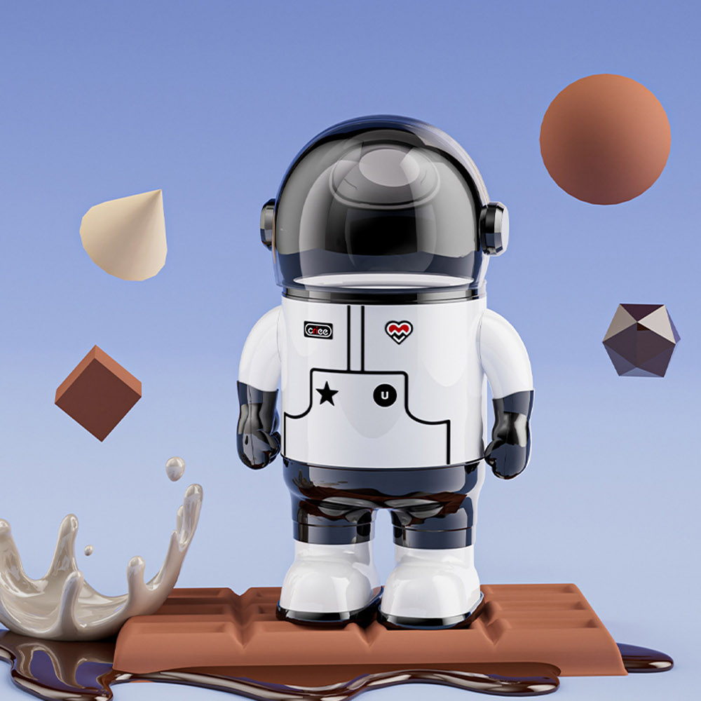 【AOTTO】太空人造型翻蓋垃圾桶-12L(CL-601), , large