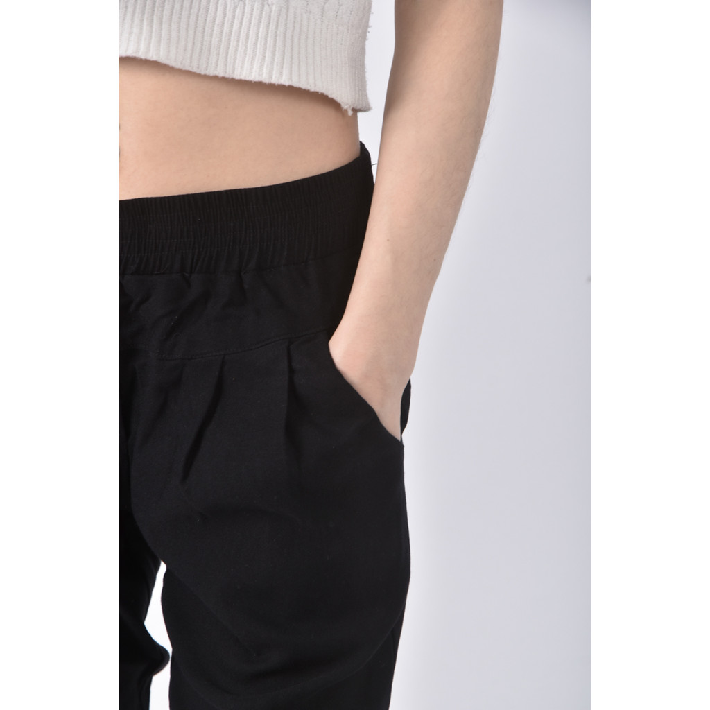 (XL) starkiki高腰棉質休閒黑色長褲二手衣, , large