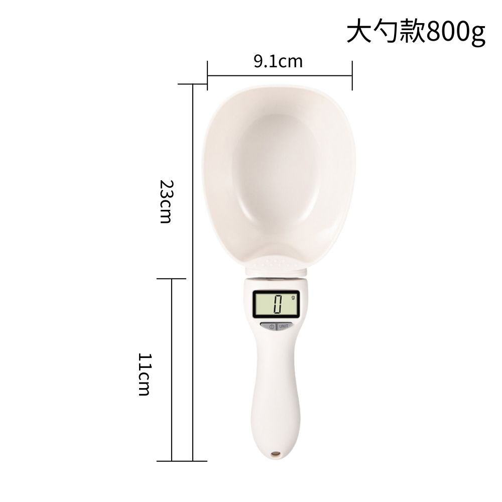 Electronic measuring spoon - 800g large size + 3V button battery - white, , large