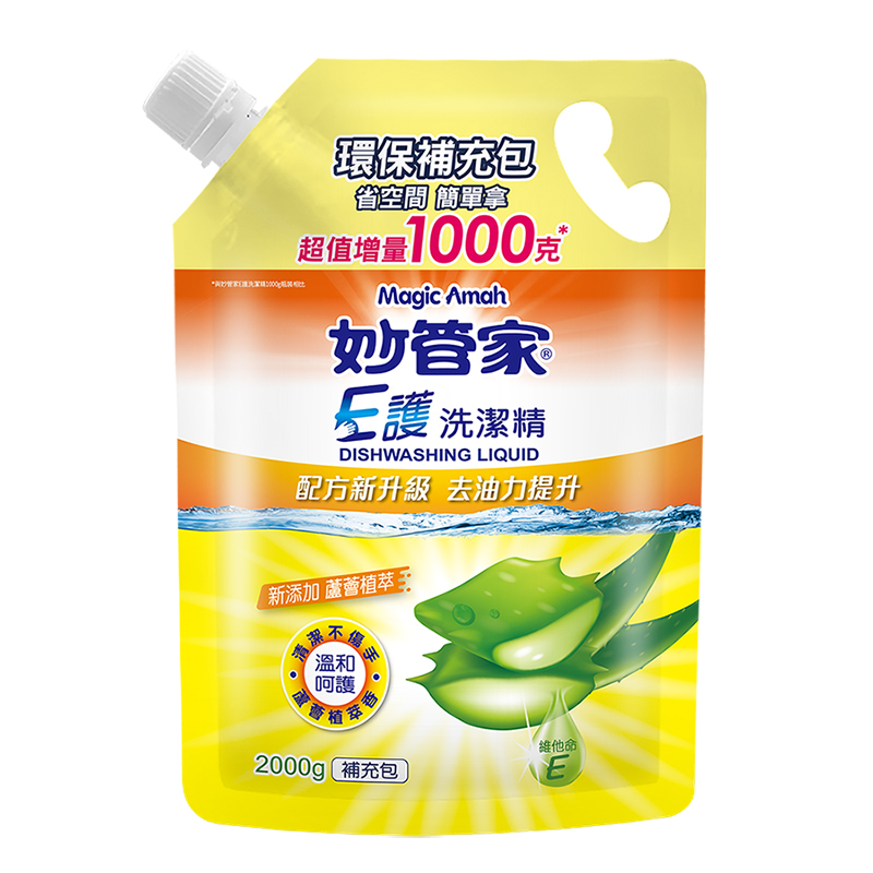 妙管家E護洗潔精補充包2000g, , large