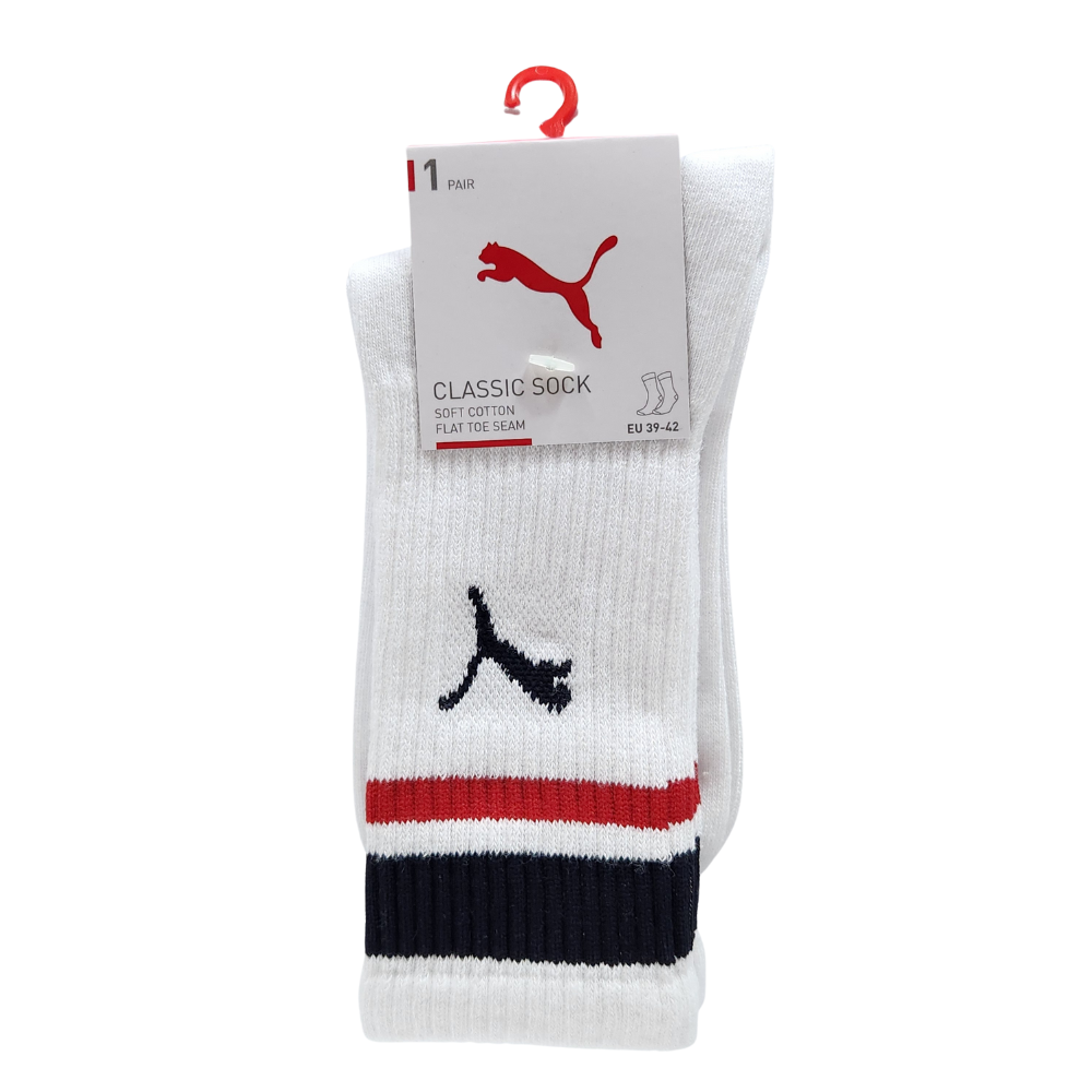 [秉宸] PUMA Fashion條紋長襪 白x黑紅條紋 BB109202, , large