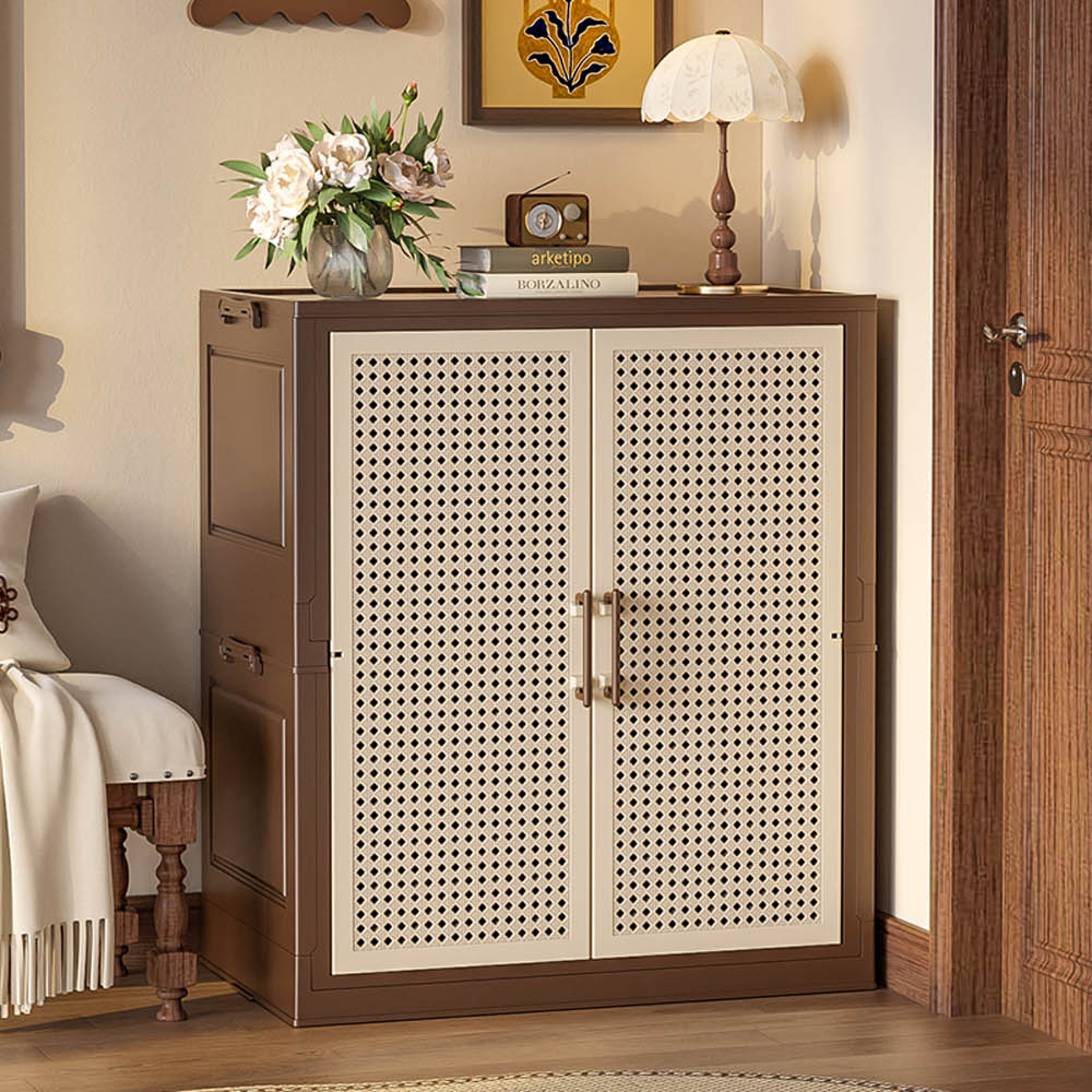 【AOTTO】65面寬中古藤編可調節收納鞋櫃(AC-218), , large