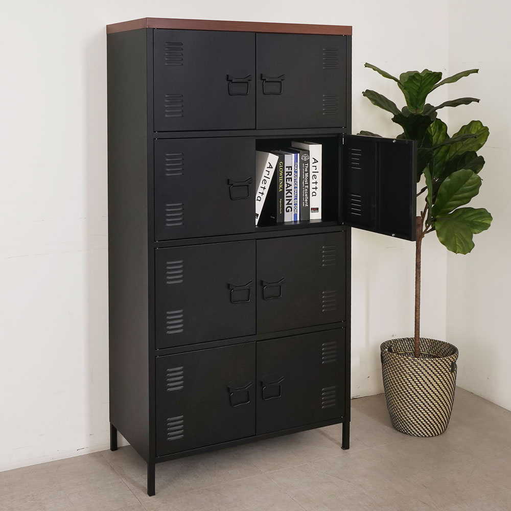 【Homelike】喜家居工業風鋼製八門置物櫃(2548), , large