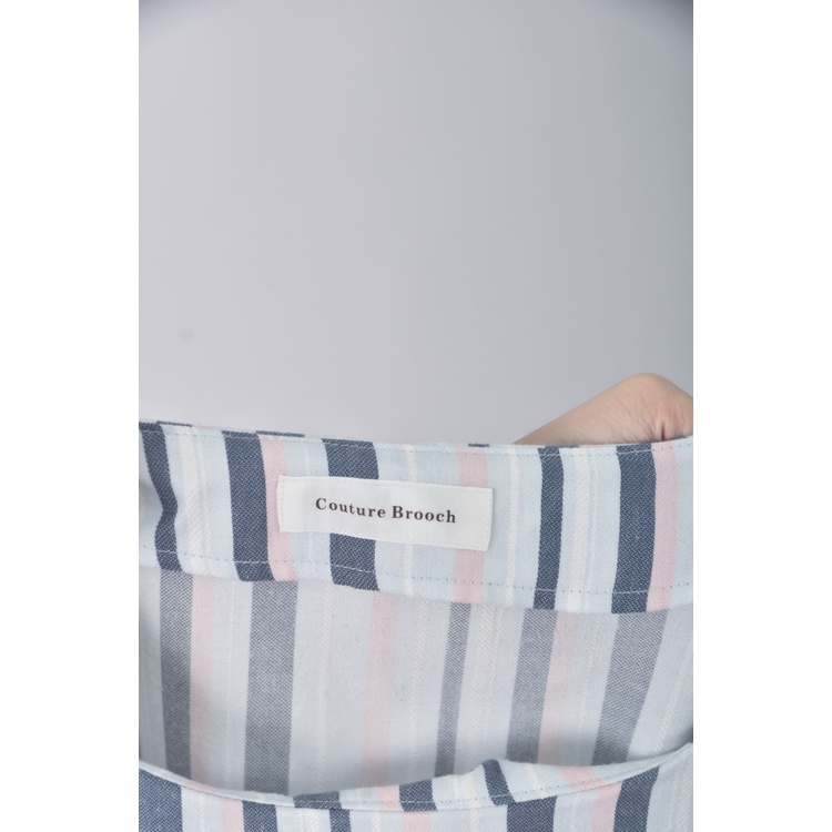 (S) couture brooch條紋藍色長袖上衣二手衣, , large
