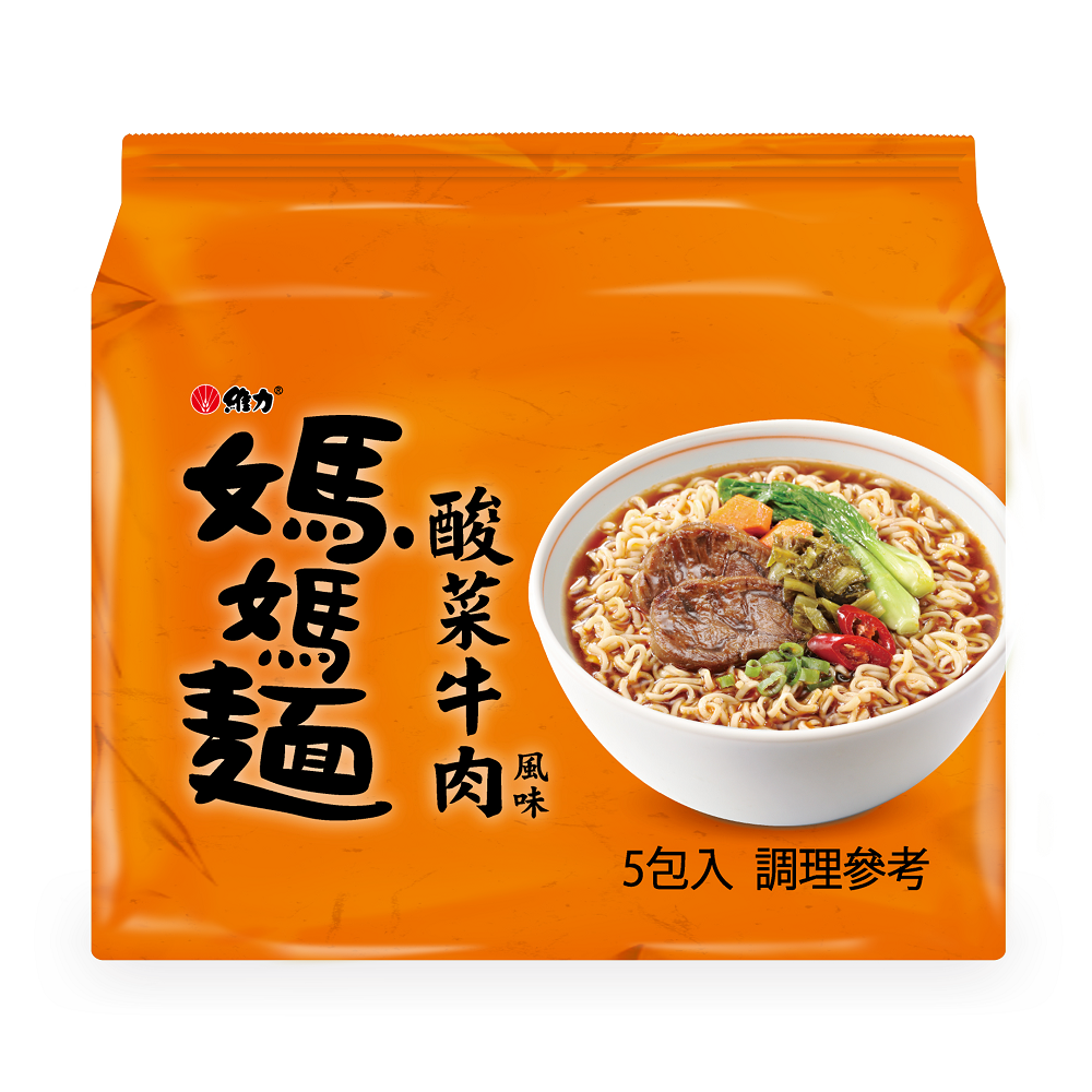 媽媽麵 酸菜牛肉風味麵 (袋), , large