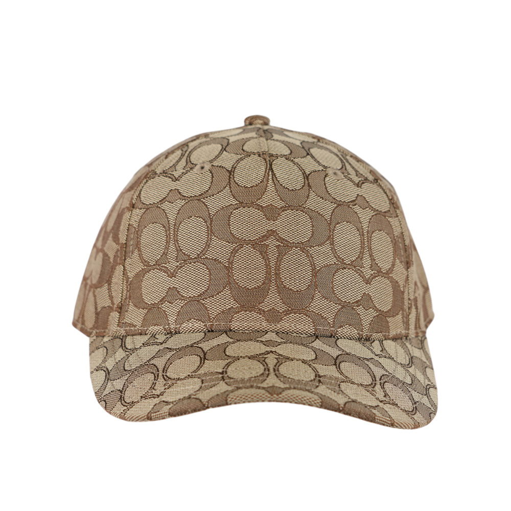 COACH CC Logo 滿版緹花布棒球帽 M-L / 卡其色, , large