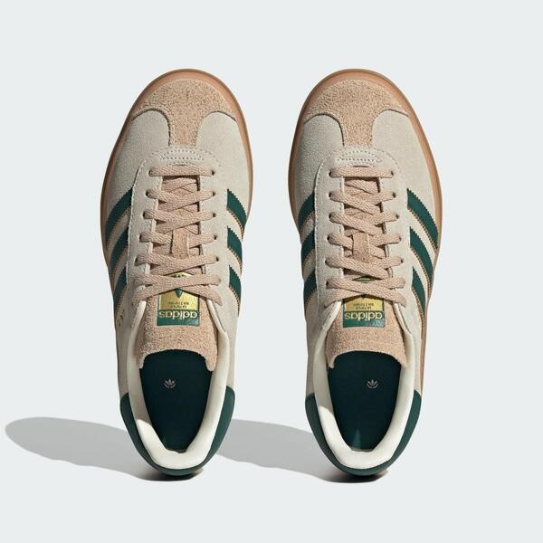 Kixpress-Adidas Gazelle Bold W 女 休閒鞋 運動 經典 三葉草 厚底 麂皮 榛果復古綠 [ID7056], , large
