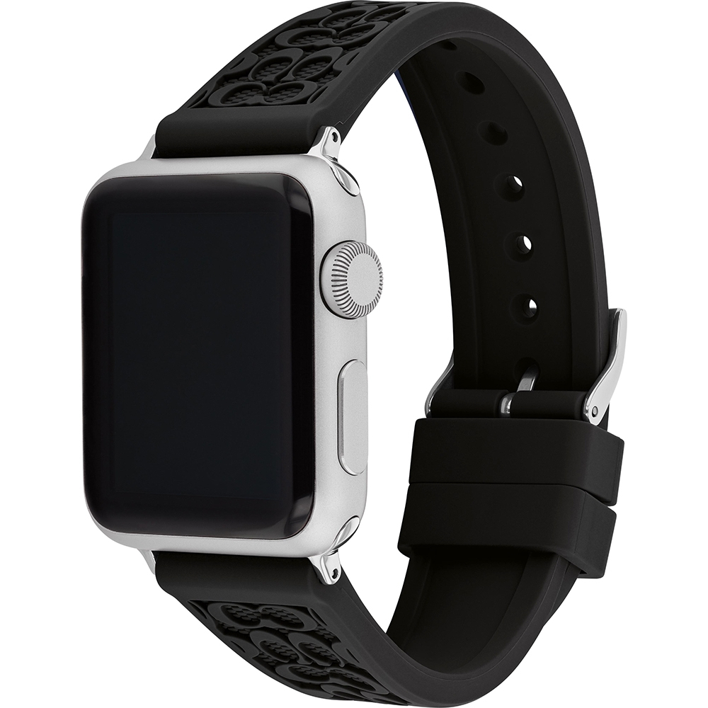 COACH Apple Watch 錶帶 38/40mm 適用 矽膠錶帶- 黑色(不含手錶), , large