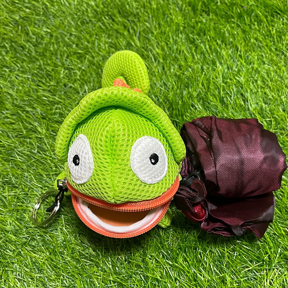 【可愛造型 可機洗 透氣抗菌】變色龍 鑰匙包 零錢包 吊飾 鑰匙圈吊飾 禮物 交換禮物 包包吊飾【加贈購物袋顏色隨機】, , large