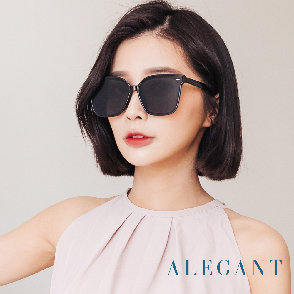 月牙黑韓版中性貓眼方框墨鏡/UV400太陽眼鏡〔ALEGANT〕, , large