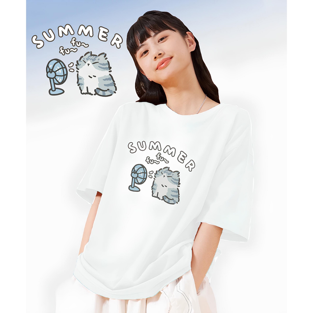 JZ TEE Cat - Fan Breeze Fu~ Graphic Tee, , large
