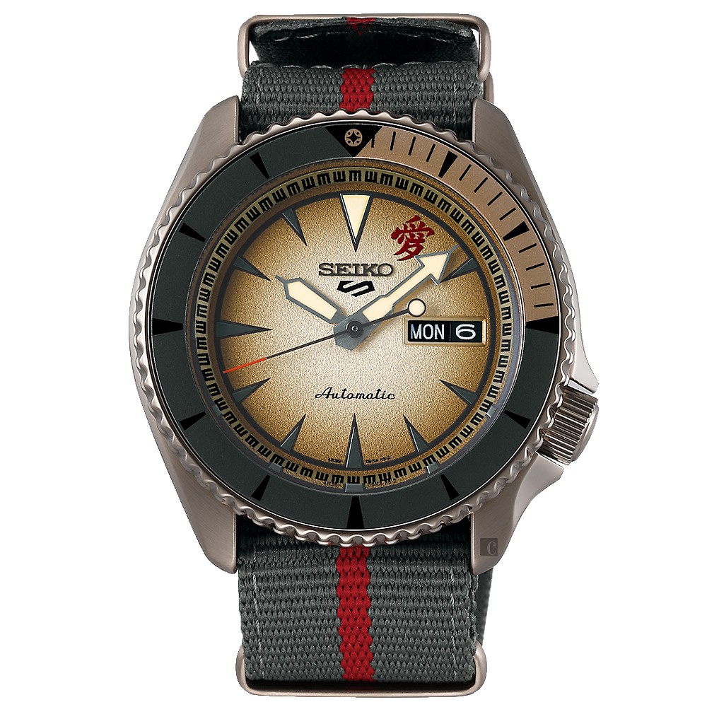 SEIKO 精工 5 Sports x 火影忍者我愛羅 聯名限量機械錶SRPF71K1/4R36-09J0B, , large